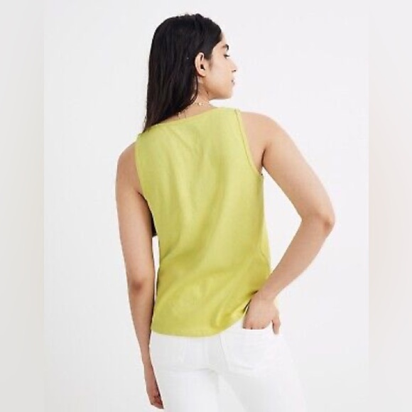 Madewell Women's Tomboy V-Neck Tank Top Lime Green Size Small - Picture 2 of 8